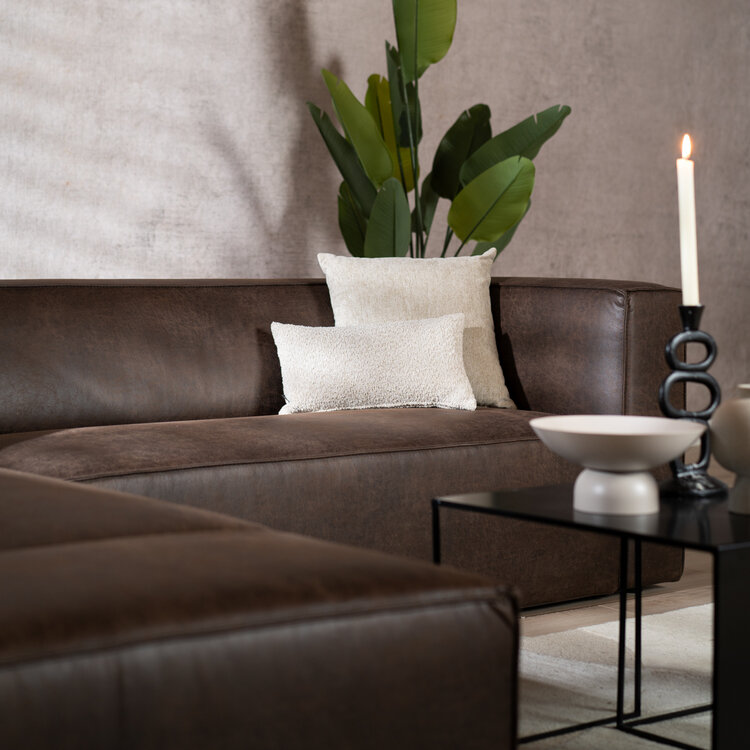 Ecksofa Memphis Eco-Leder braun links