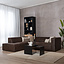 Ecksofa Memphis Eco-Leder braun links