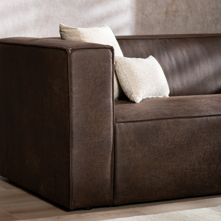 Ecksofa Memphis Eco-Leder braun rechts