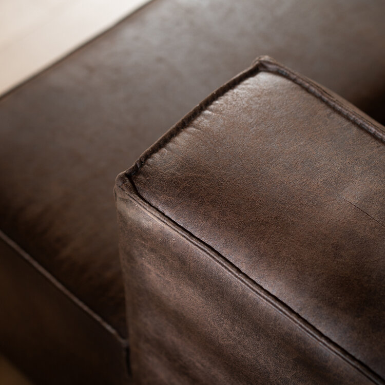 Ecksofa Memphis Eco-Leder braun rechts