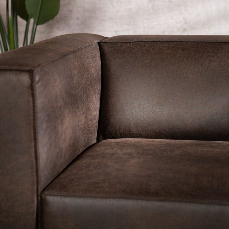 Ecksofa Memphis Eco-Leder braun rechts