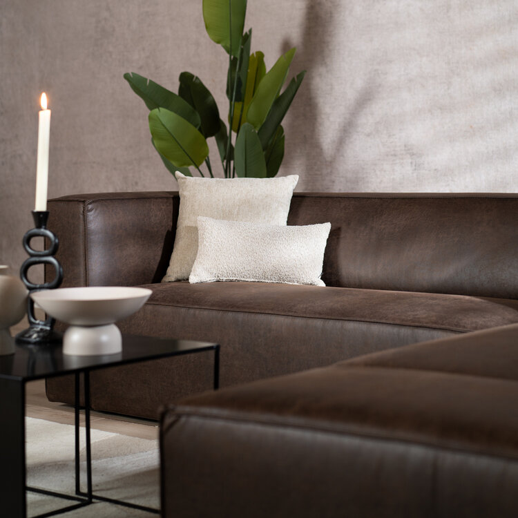 Ecksofa Memphis Eco-Leder braun rechts
