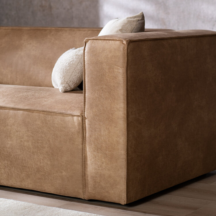 Ecksofa Memphis Eco-Leder beige links