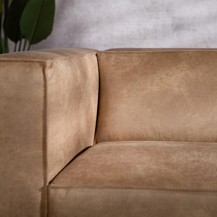 Ecksofa Memphis Eco-Leder beige rechts