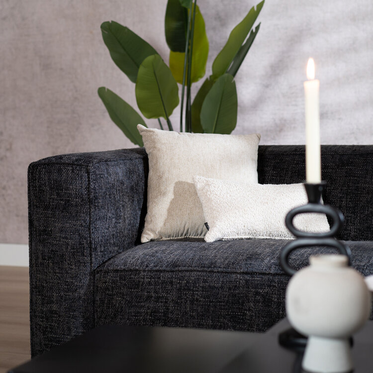 Ecksofa Memphis Chenille schwarz rechts