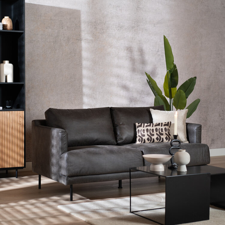 Ledersofa Denver 2,5-Sitzer anthrazit