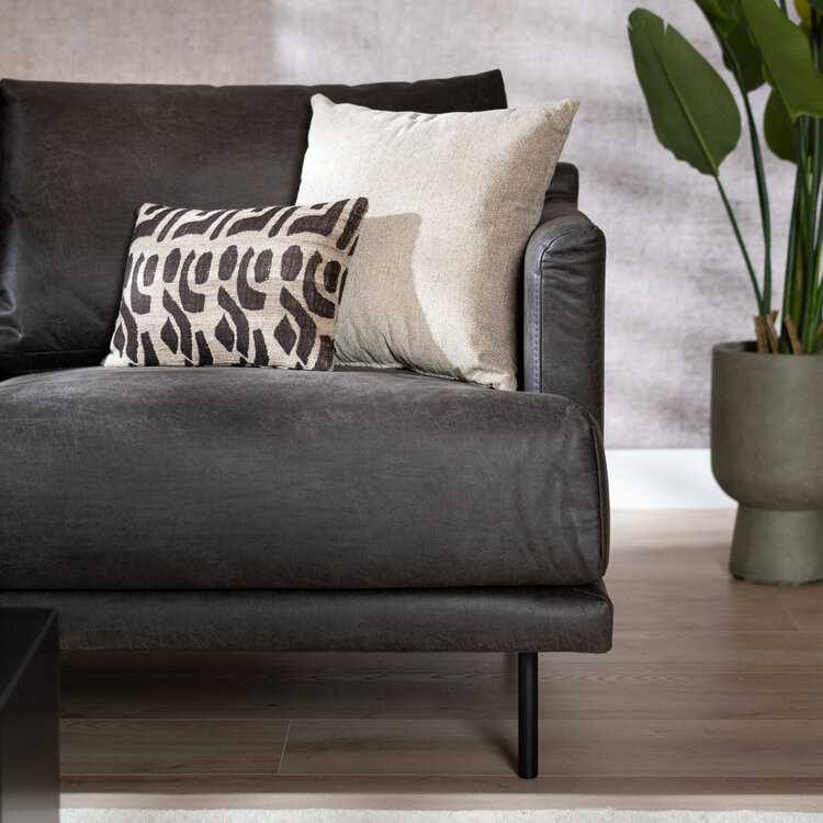 Ledersofa Denver 2,5-Sitzer anthrazit