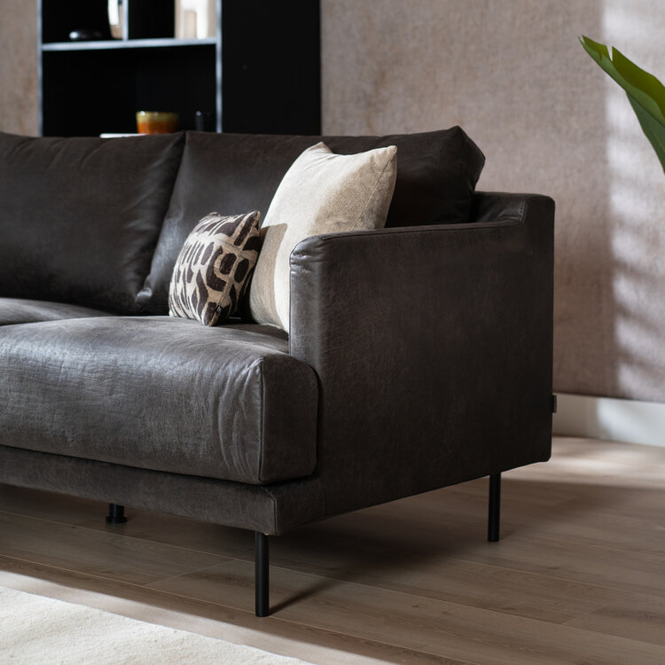 Ledersofa Denver 2,5-Sitzer anthrazit