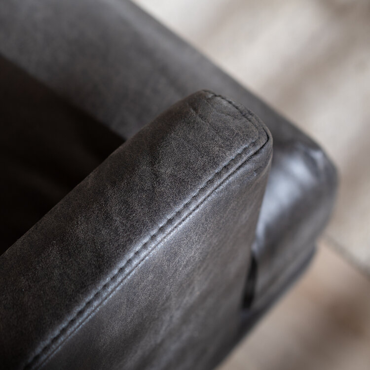 Ledersofa Denver 2,5-Sitzer anthrazit