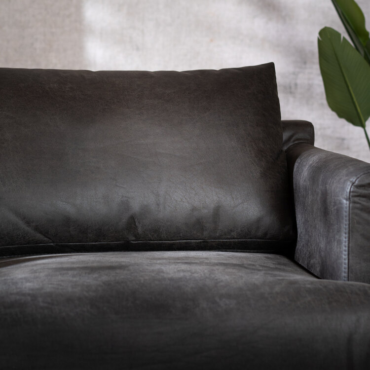 Ledersofa Denver 2,5-Sitzer anthrazit