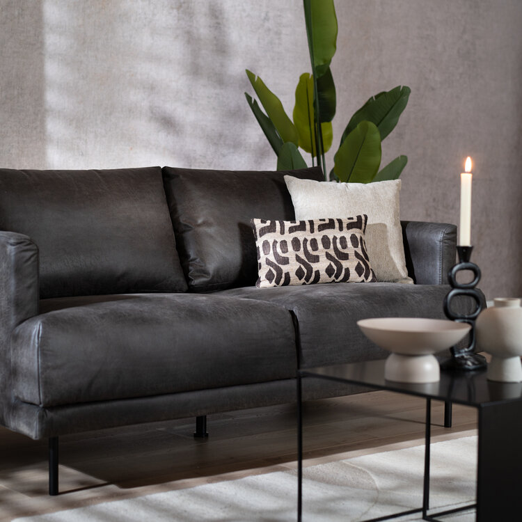Ledersofa Denver 2,5-Sitzer anthrazit
