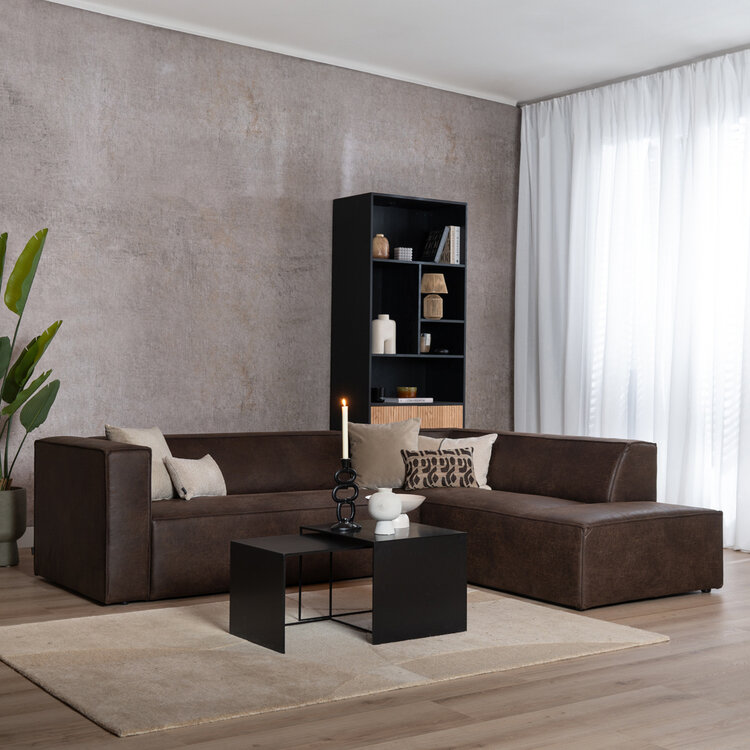 Ecksofa Memphis Eco-Leder braun rechts
