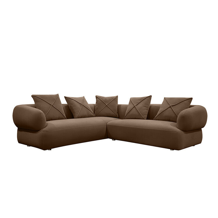 Ecksofa Palermo Samt braun links