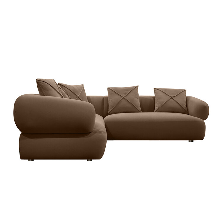 Ecksofa Palermo Samt braun links