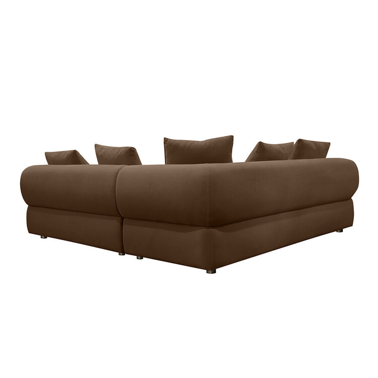 Ecksofa Palermo Samt braun links