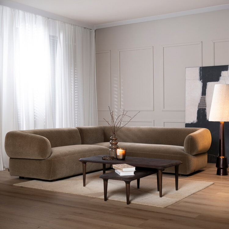 Ecksofa Palermo Samt braun links