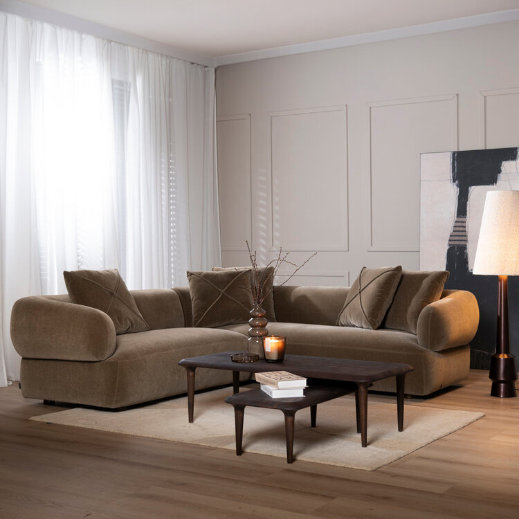 Ecksofa Palermo Samt braun links