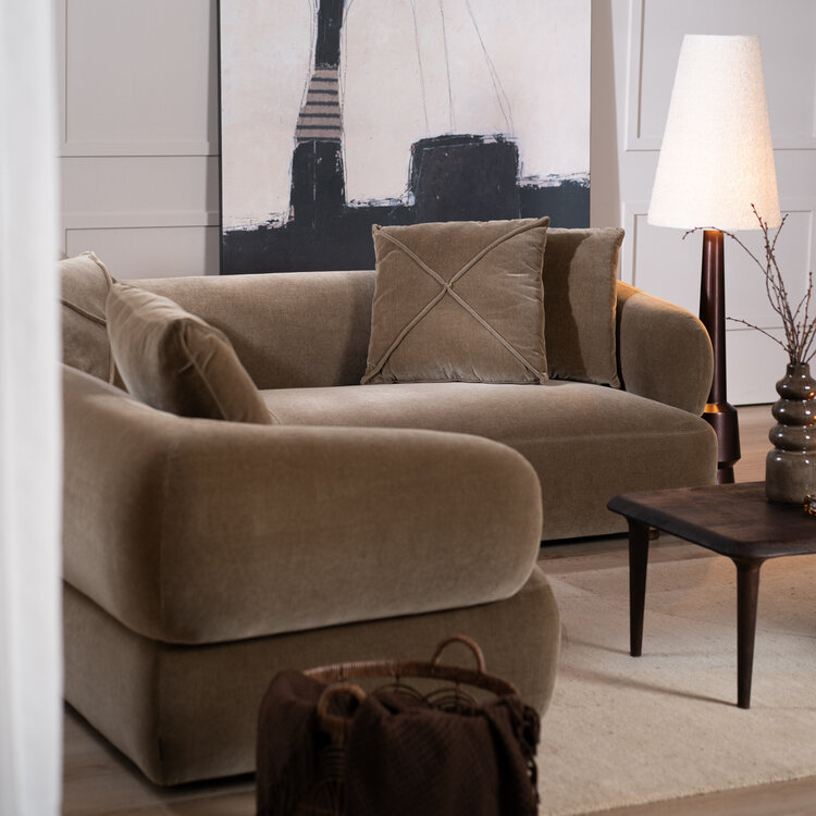 Ecksofa Palermo Samt braun links