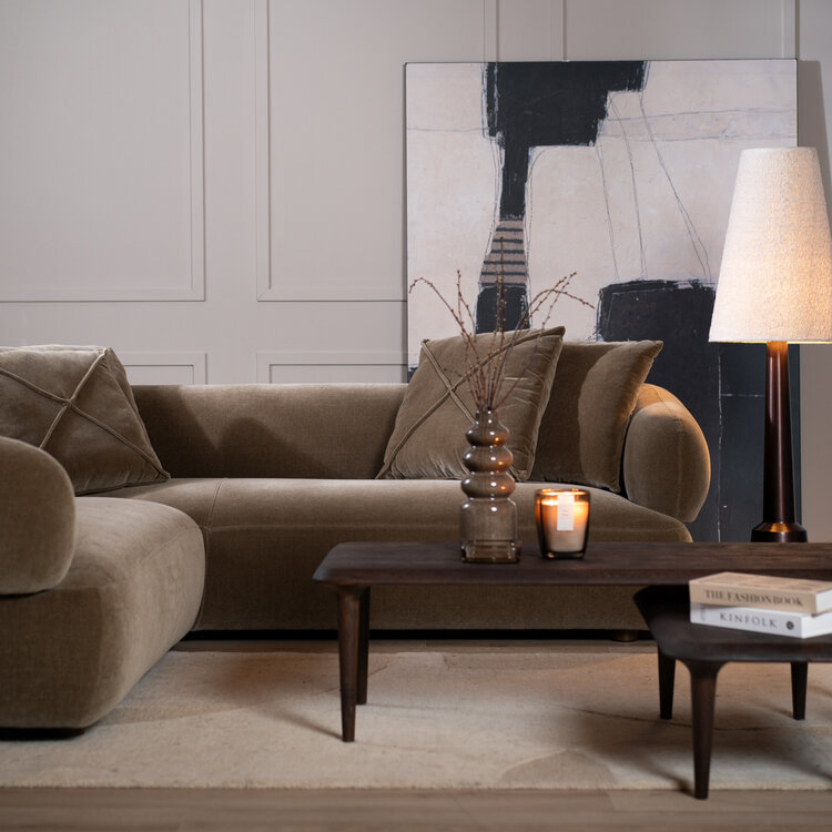 Ecksofa Palermo Samt braun links