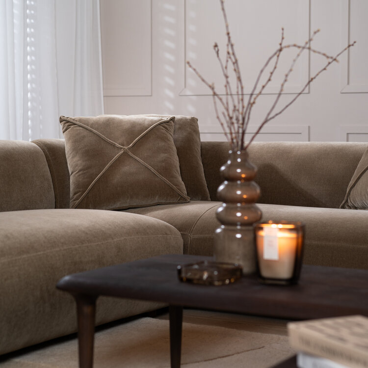 Ecksofa Palermo Samt braun links