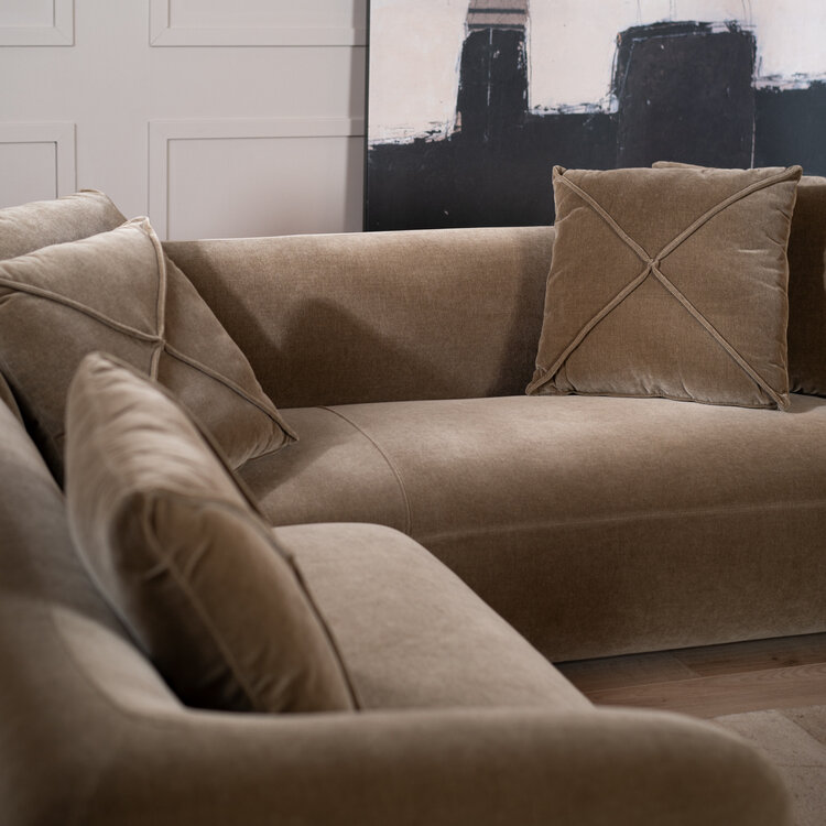 Ecksofa Palermo Samt braun links