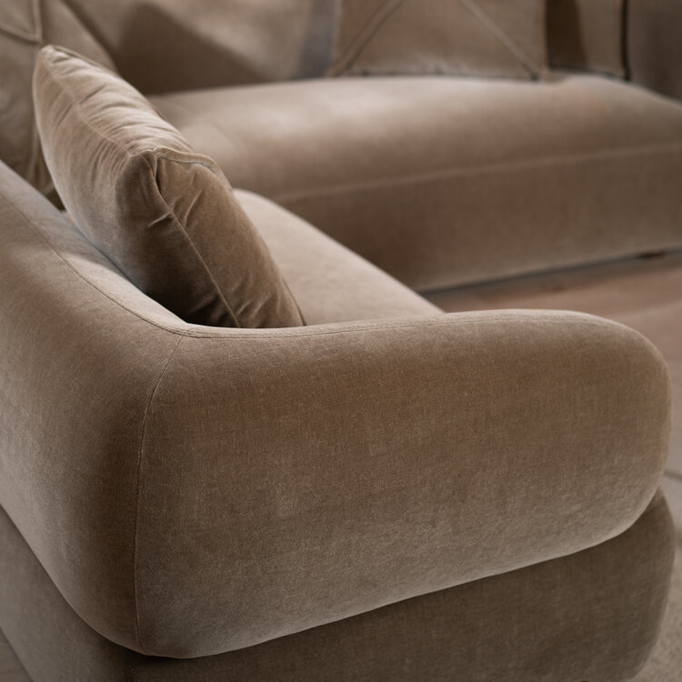 Ecksofa Palermo Samt braun links