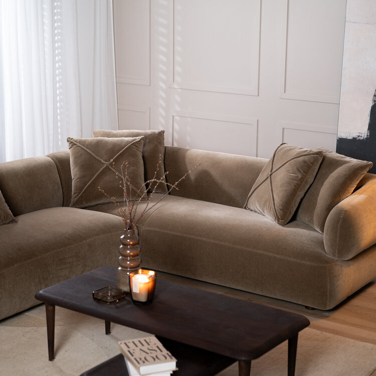 Ecksofa Palermo Samt braun links