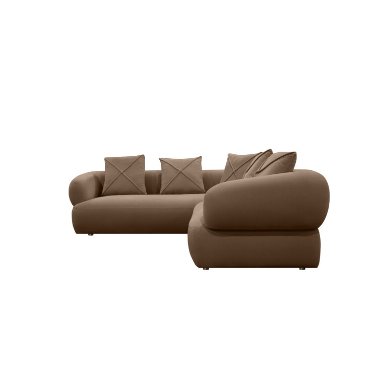 Ecksofa Palermo Samt braun rechts