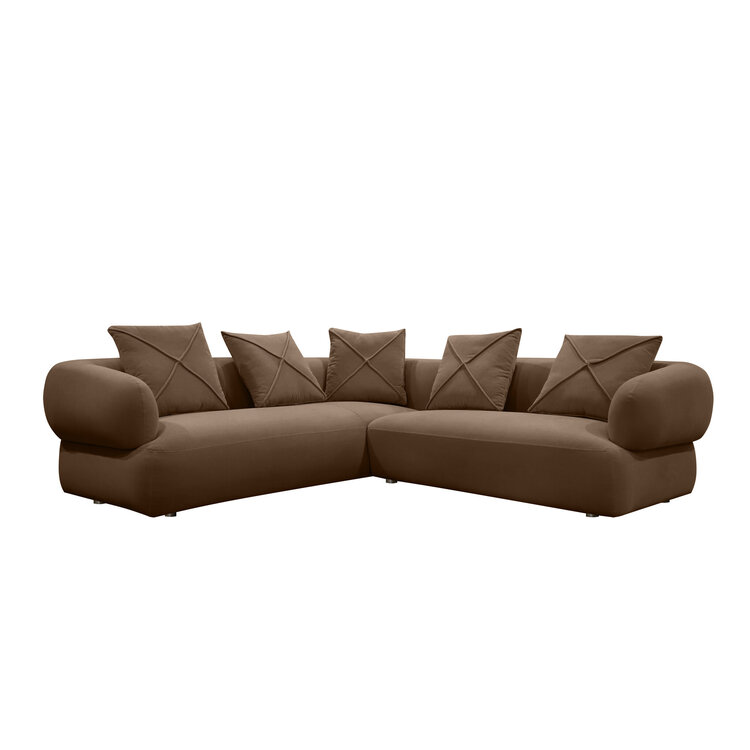 Ecksofa Palermo Samt braun rechts