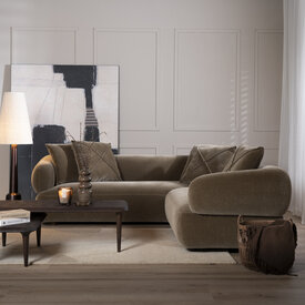 Ecksofa Palermo Samt braun rechts