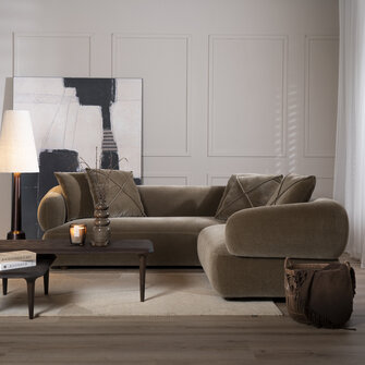 Ecksofa Palermo Samt braun rechts