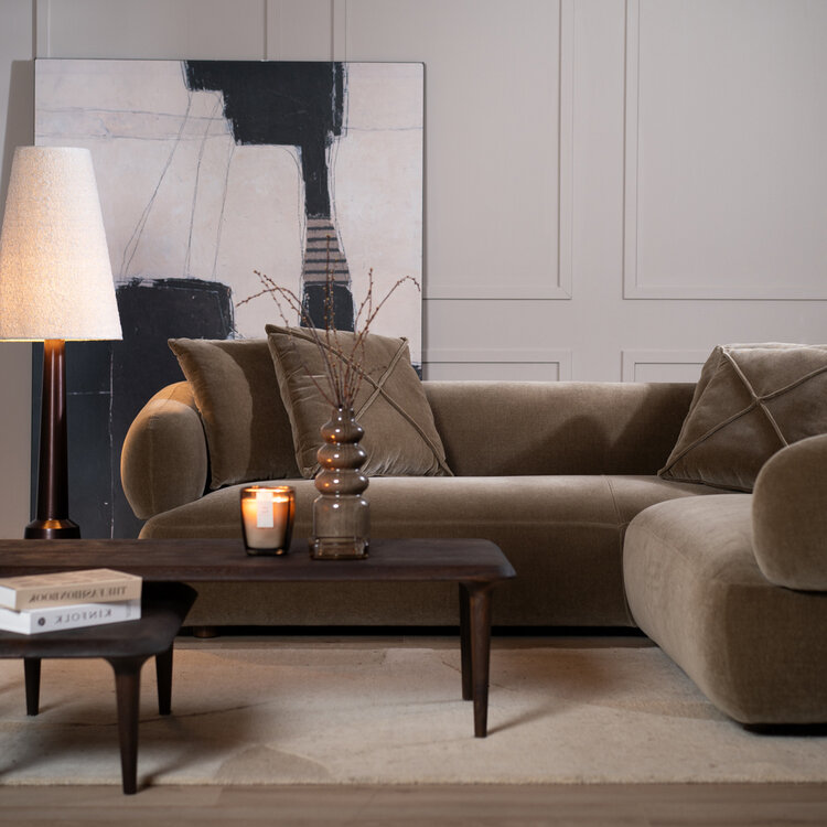 Ecksofa Palermo Samt braun rechts