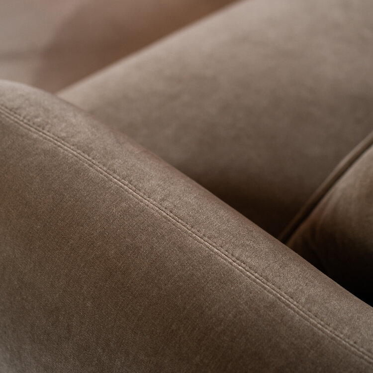 Ecksofa Palermo Samt braun rechts