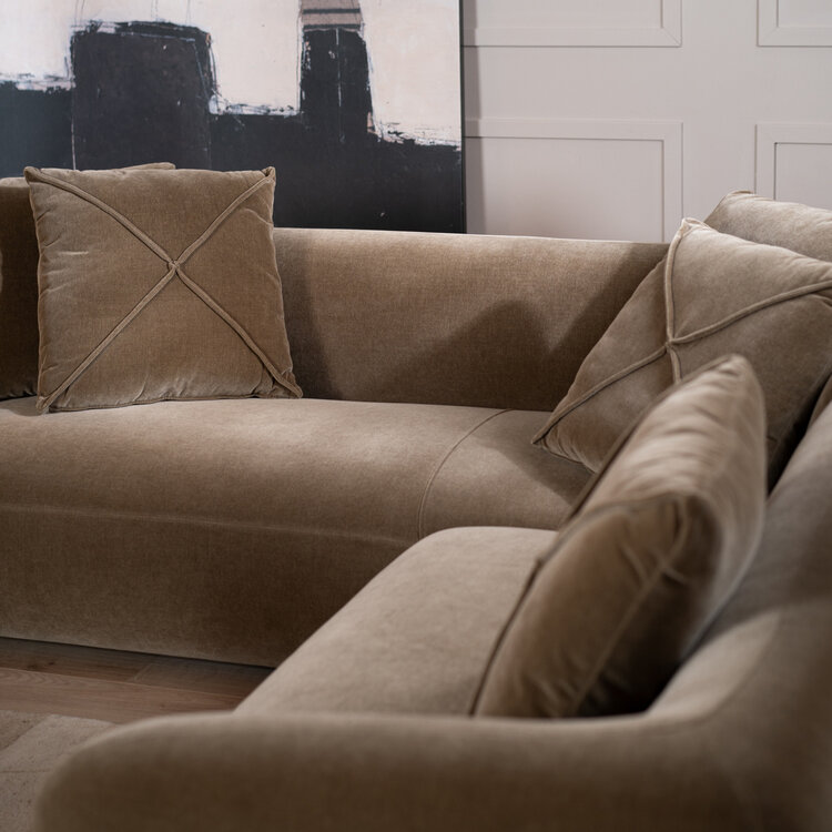 Ecksofa Palermo Samt braun rechts