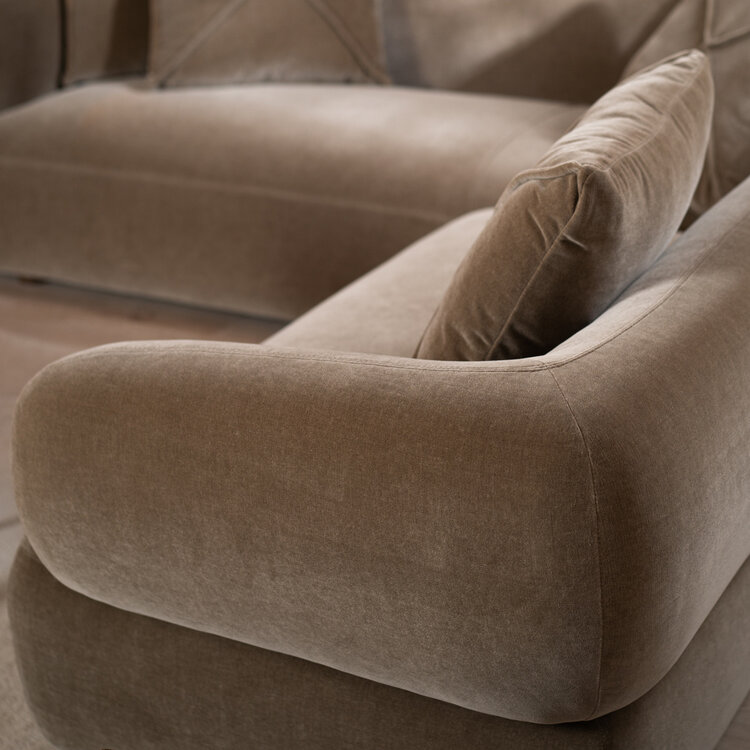 Ecksofa Palermo Samt braun rechts