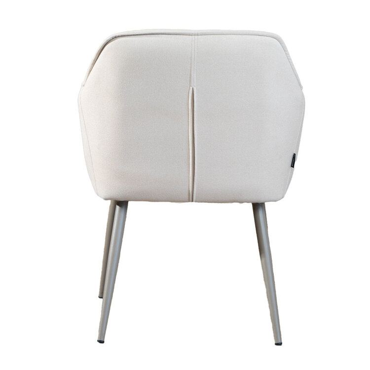 Esszimmerstuhl Elin recycelter Stoff mit Armlehne off white