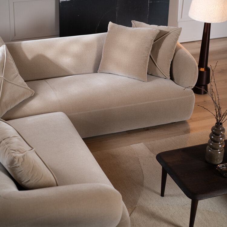 Ecksofa Palermo Samt taupe links