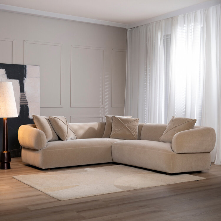 Ecksofa Palermo Samt taupe rechts