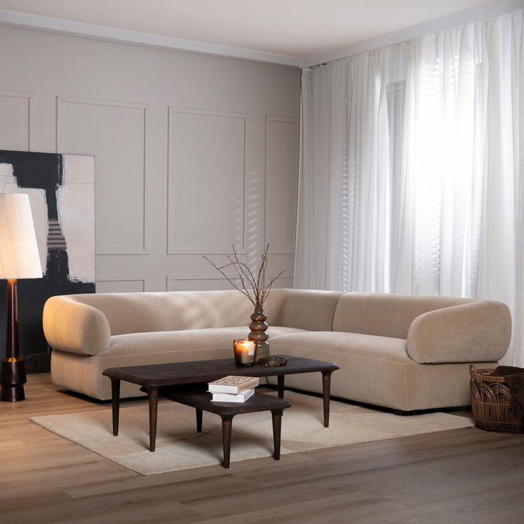 Ecksofa Palermo Samt taupe rechts