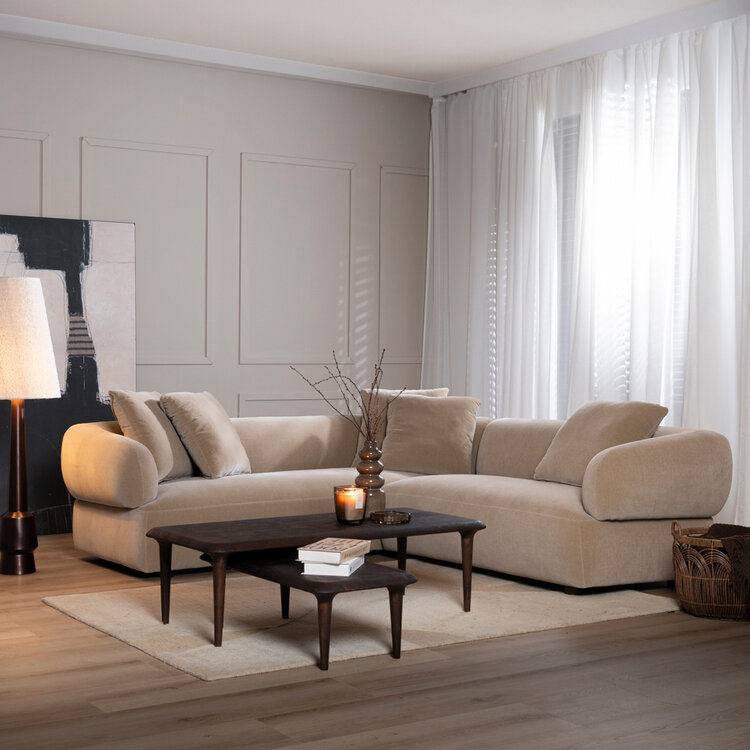 Ecksofa Palermo Samt taupe rechts