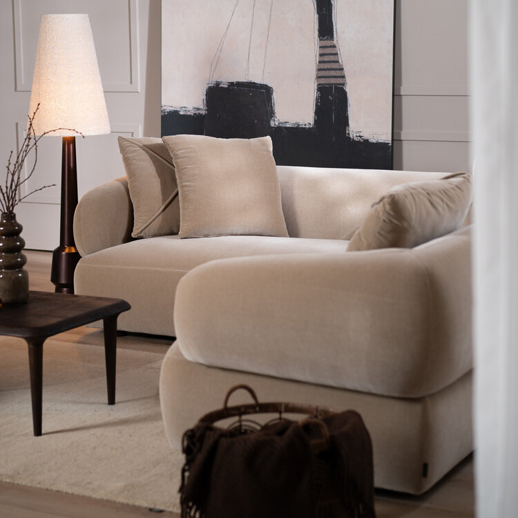 Ecksofa Palermo Samt taupe rechts