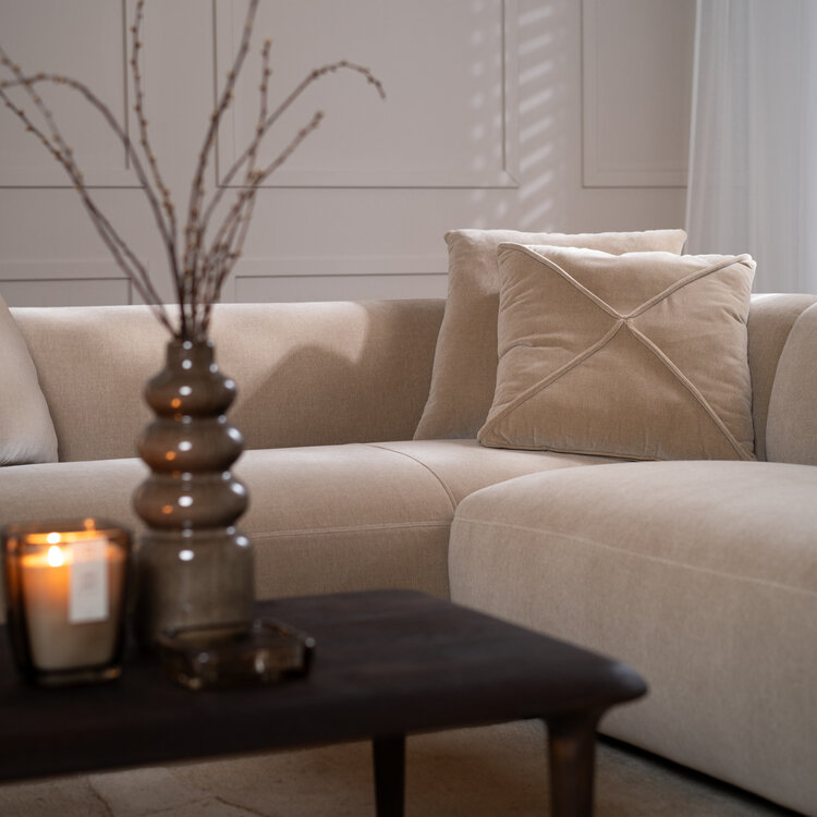 Ecksofa Palermo Samt taupe rechts