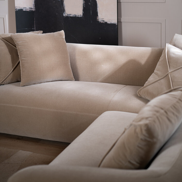 Ecksofa Palermo Samt taupe rechts