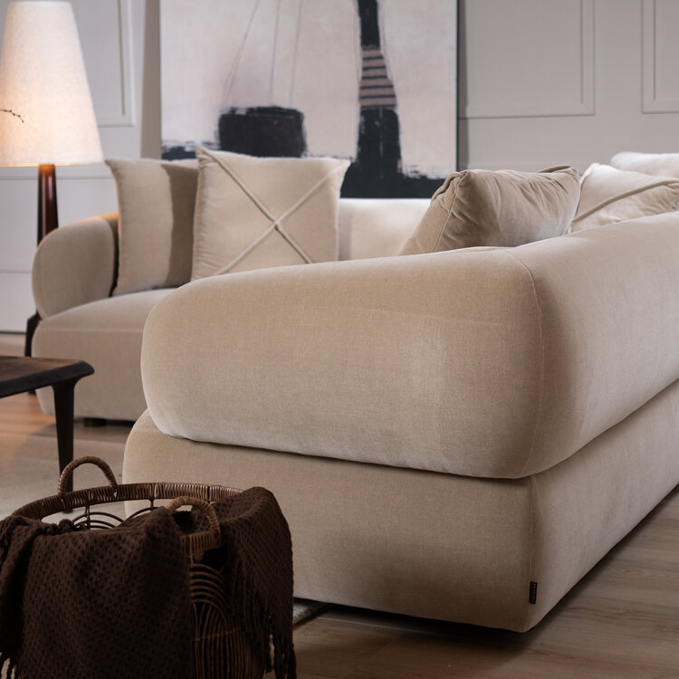 Ecksofa Palermo Samt taupe rechts