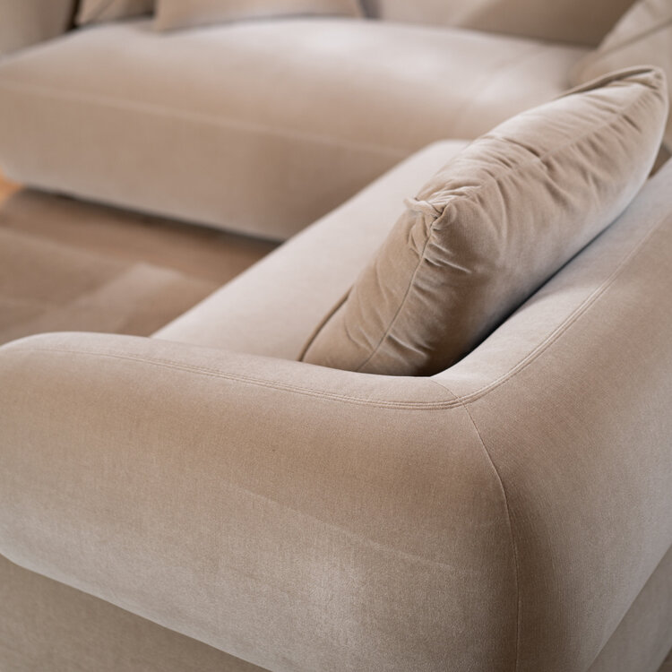 Ecksofa Palermo Samt taupe rechts