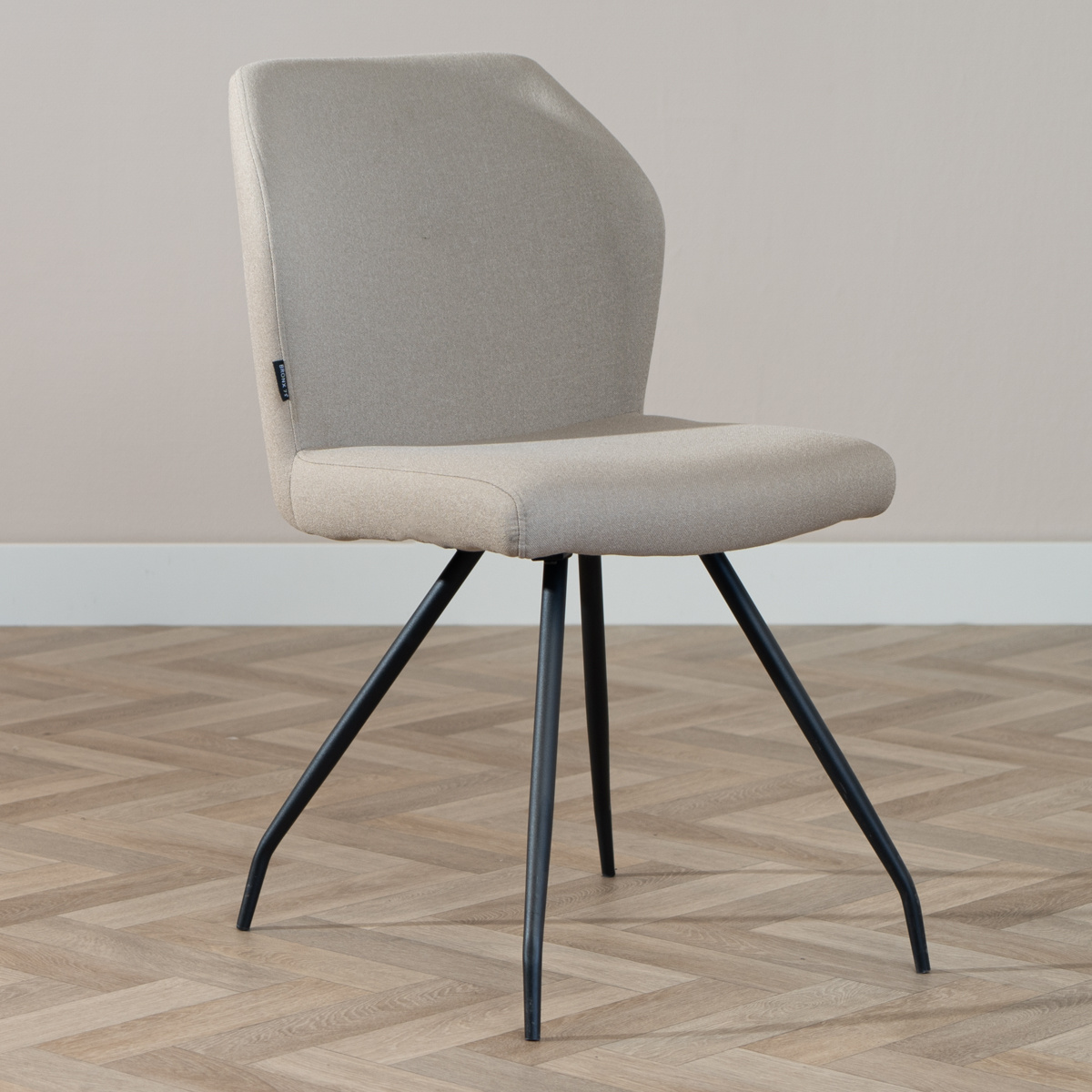 Esszimmerstuhl Fenris recycelter Stoff taupe