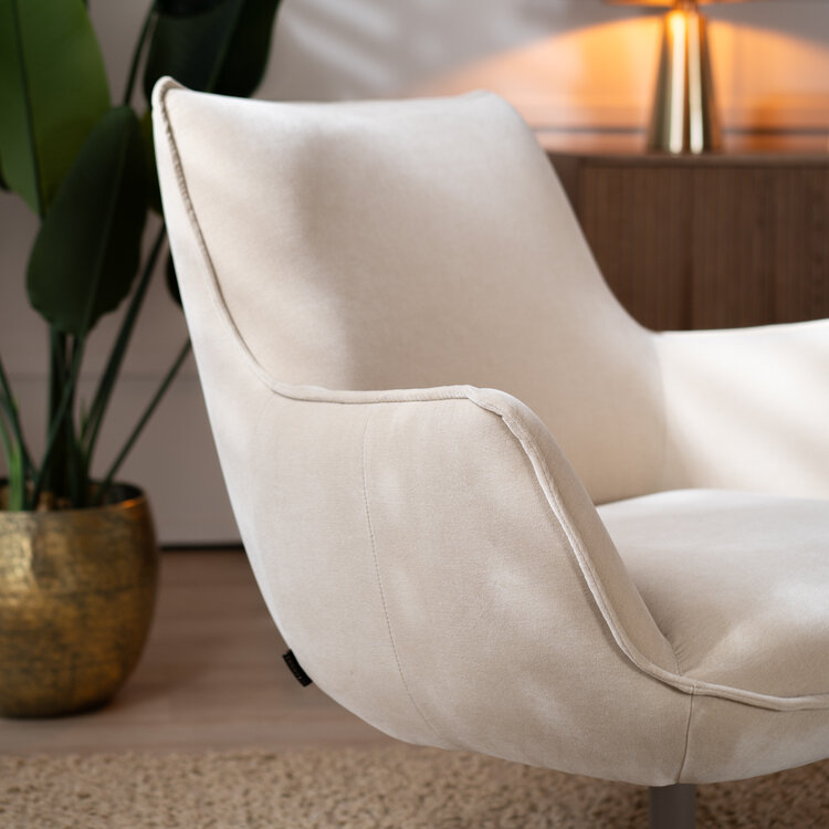 Sessel Stella Samt drehbar beige