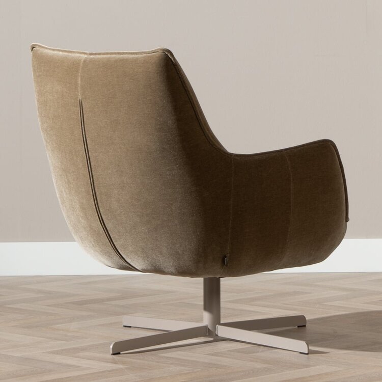 Sessel Stella Samt drehbar braun