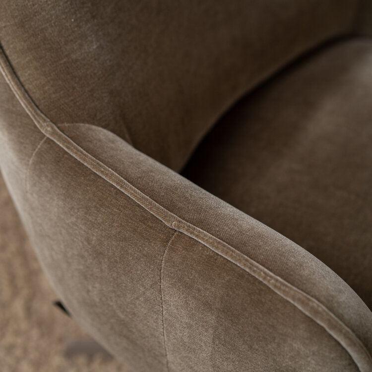 Sessel Stella Samt drehbar braun