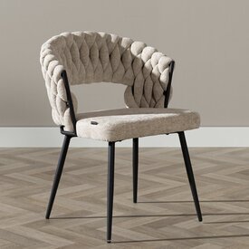 Esszimmerstuhl Braid Chenille beige